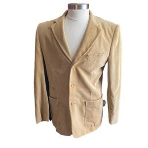 Bonomi Made in Italy Men Golden Brown Cotton Corduroy 3-Button Sports Coat 42R